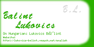 balint lukovics business card
